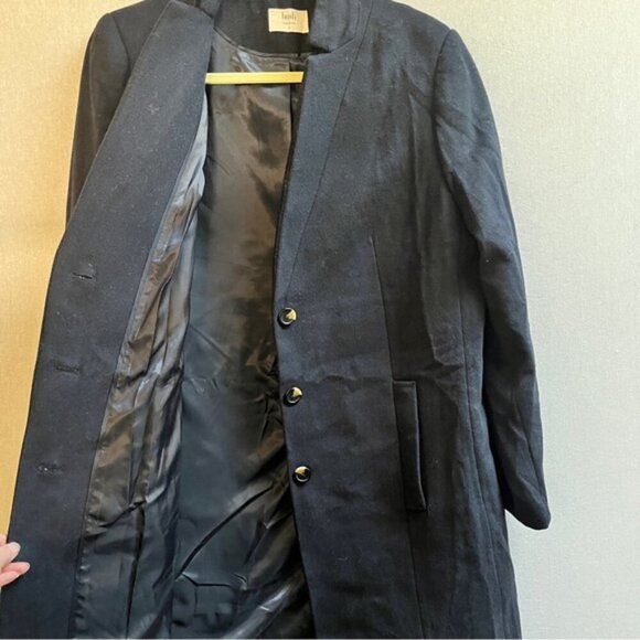 Hush Anders Revere wool blend midi trench jacket Sz M - Picture 5 of 14